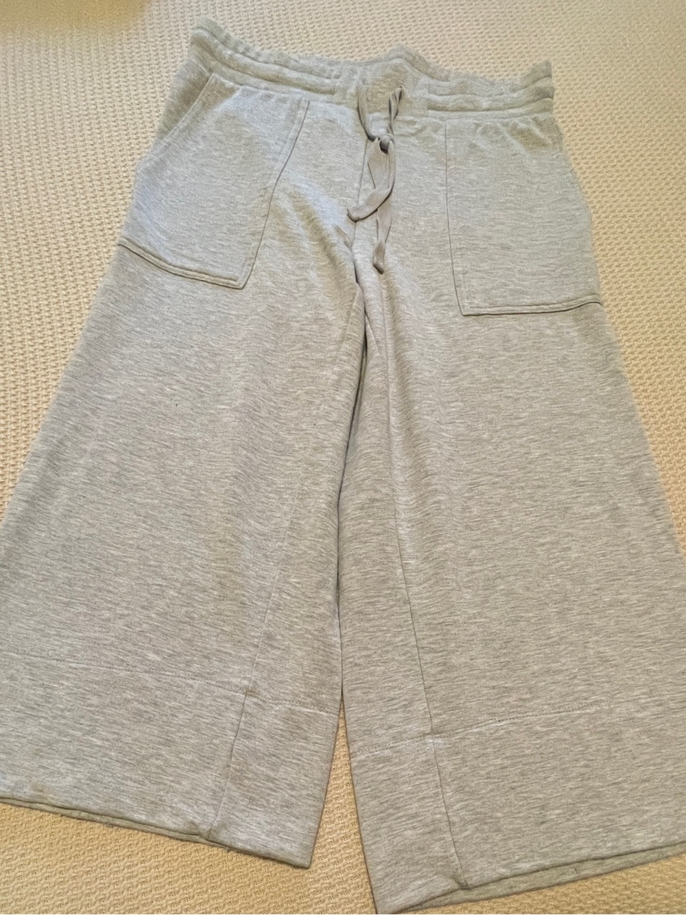 Quince Wide Leg Drawstring Sweatpants - Light Heather Gray